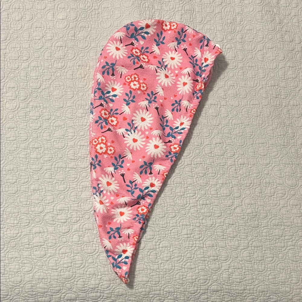 Floral Pink microfiber hair wrap